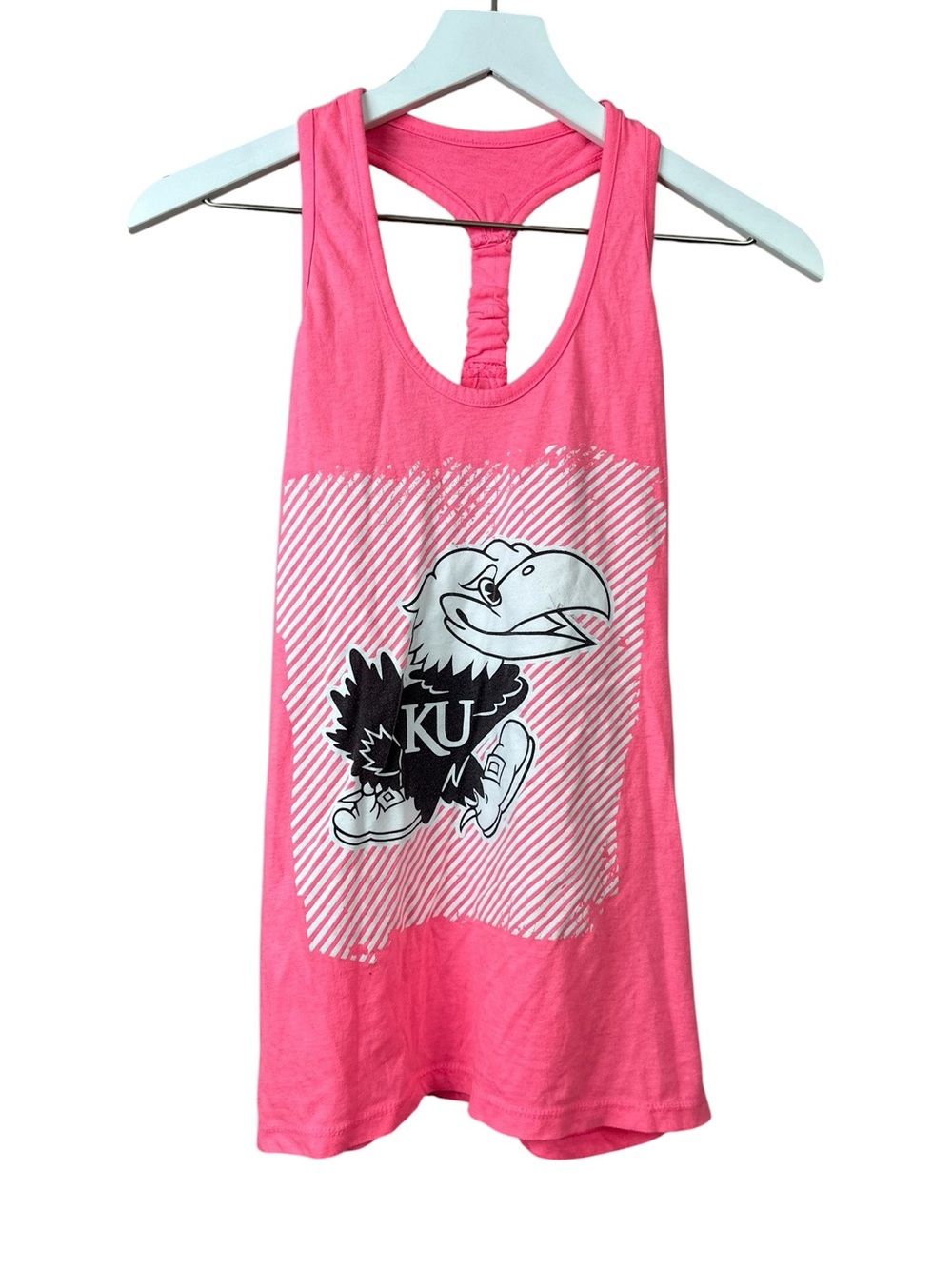 Pressbox Kansas Jayhawks Racerback Pink Tank Top Women Sz M